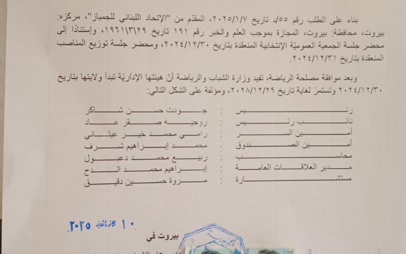 صدور ” الإفادة الإدارية ” لإتحاد الجمباز  عن وزارة الشباب والرياضة